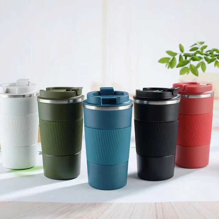 Stainless Steel Coffee Cup with Lid and Sleeve (500ml)